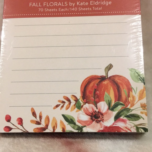 OCS Fall Harvest Pumpkin Floral Market List Notepad Two Pack NWT 140sht 8x4x.75” - Picture 5 of 16
